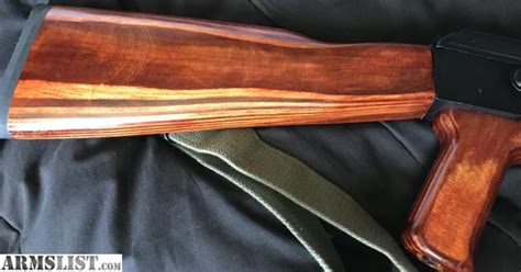 Folding butt stock for AK12-19. . Milled ak47 wood furniture